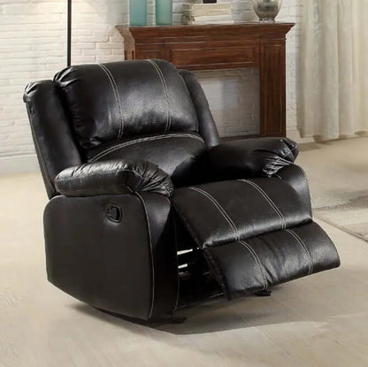 Zuriel Synthetic Leather Motion Recliner - Black