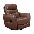 Brown leather recliner chair on a white background