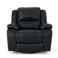 Modern dark gray Faux Leather Manual Swivel Recliner with 360-Degree Rotation on a white background