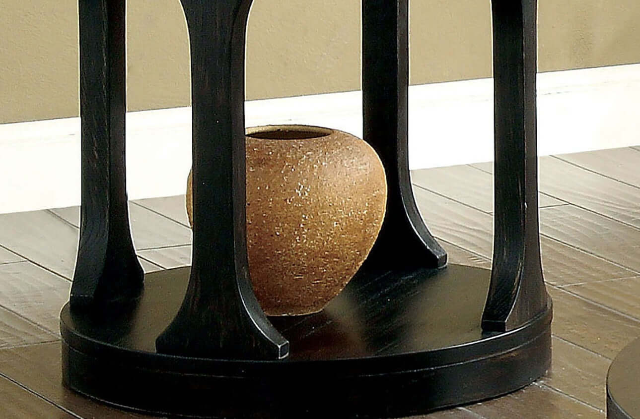 Antique Black Round End Table