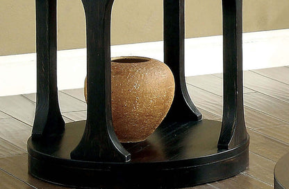 Antique Black Round End Table