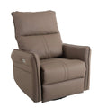 Brown power swivel recliner chair on a white background