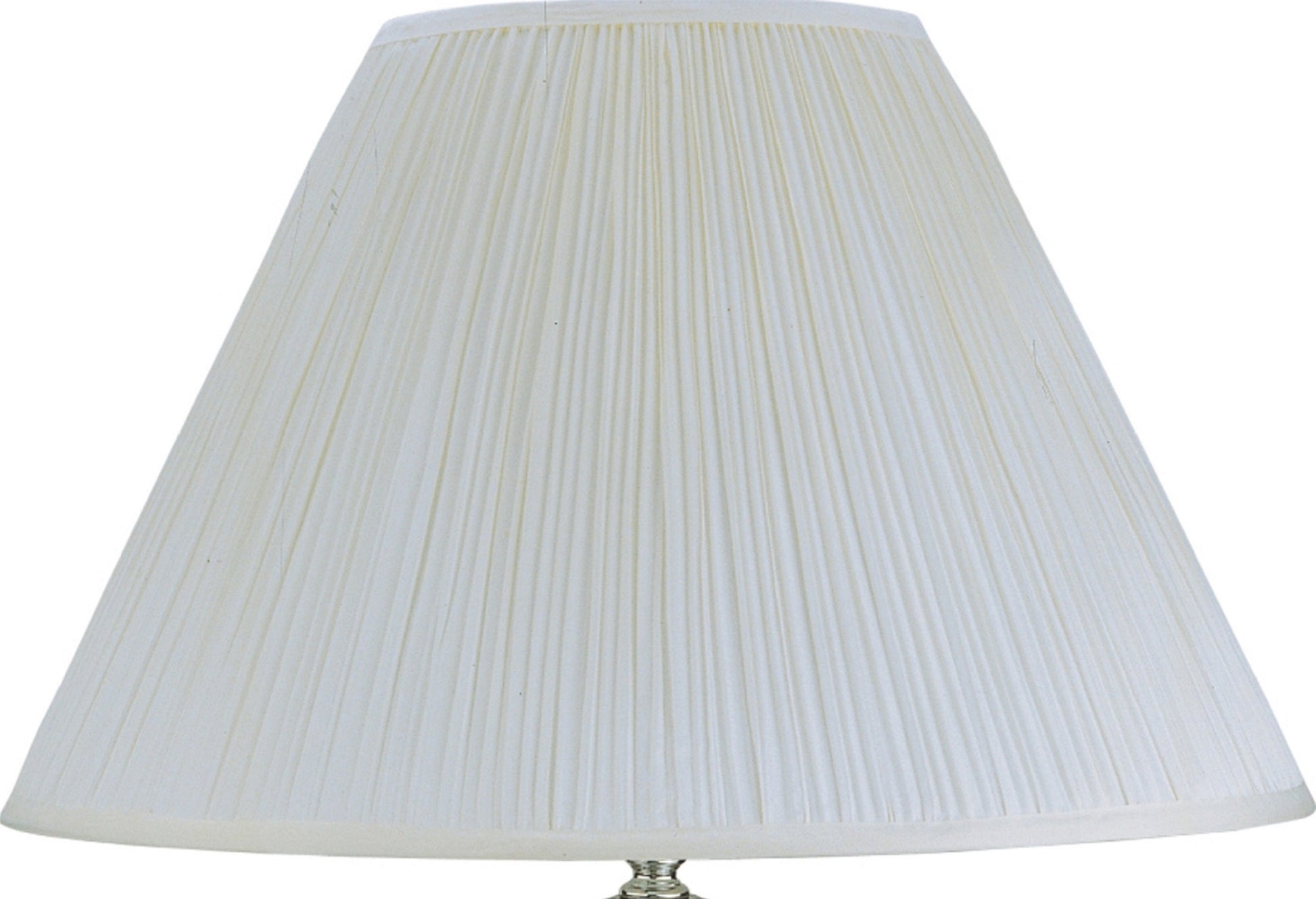 White pleated lampshade on a white background