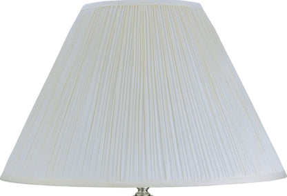White pleated lampshade on a white background