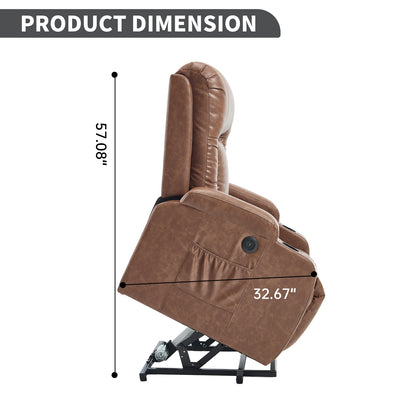 350 LB Power Lift Recliner w/ Massage, Heat, USB, Cup Holders