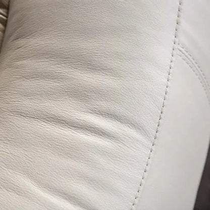 Off-White Manual Glider Recliner – Pillow Top Arms & Welt Trim