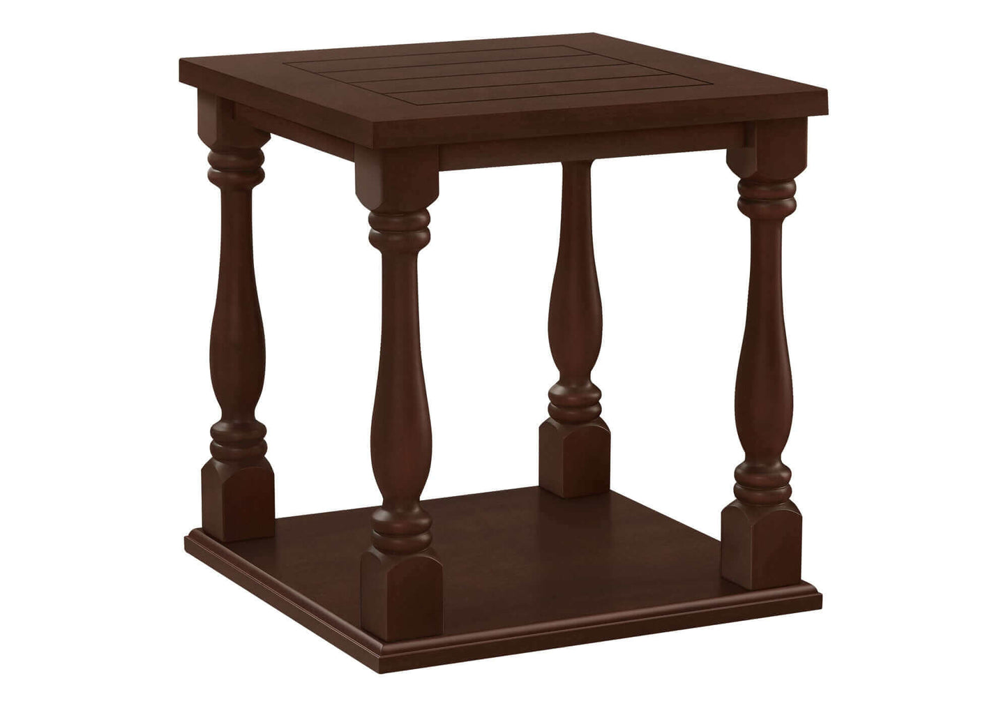 Espresso 2-Tier Square Accent Table – Traditional End Table