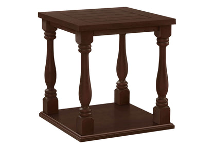 Espresso 2-Tier Square Accent Table – Traditional End Table