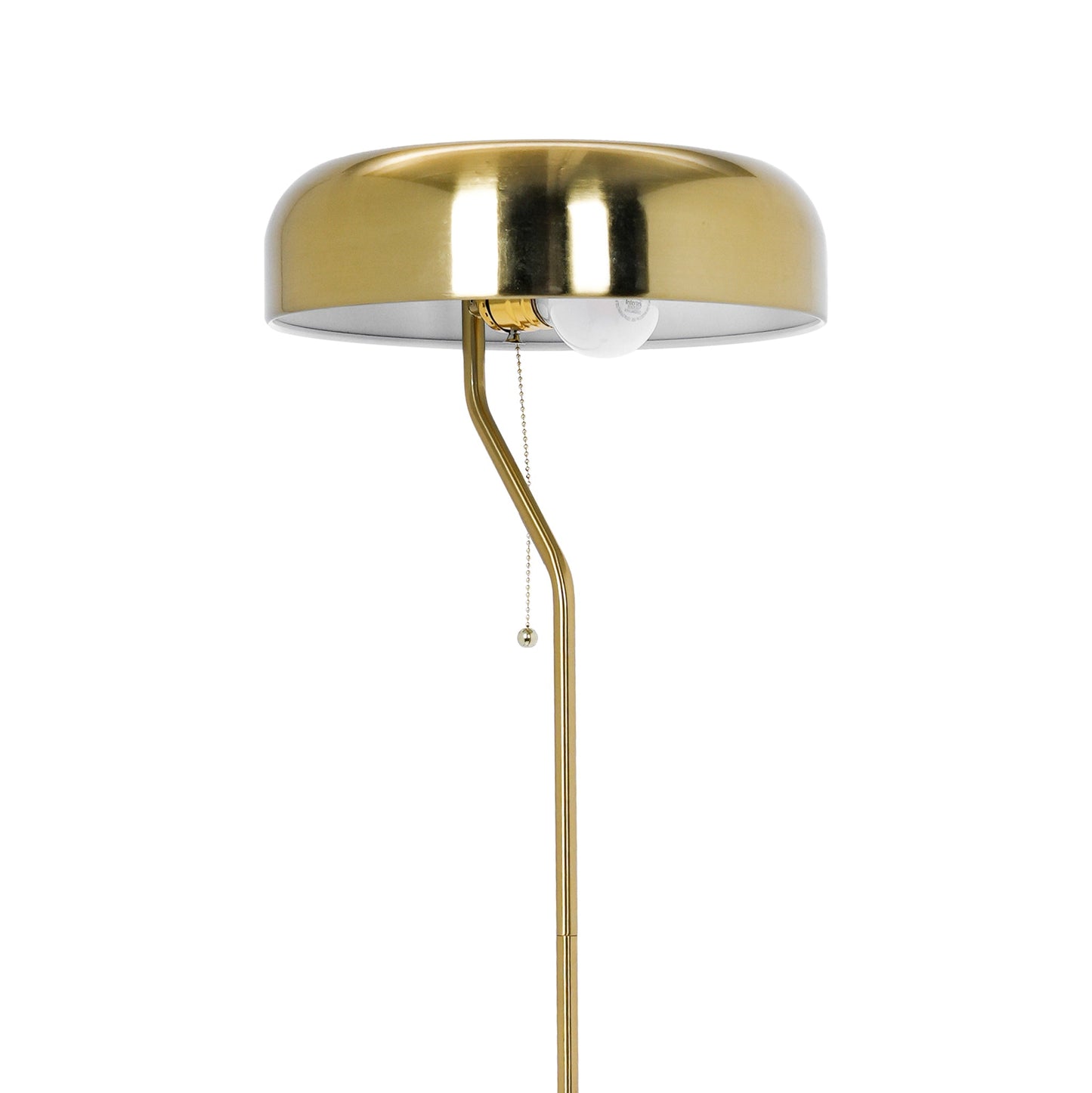 Gold pendant floor lamp on a white background