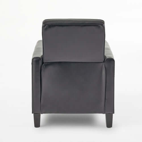 Black Faux Leather Push Back Chair – Elegant Accent for Modern Homes