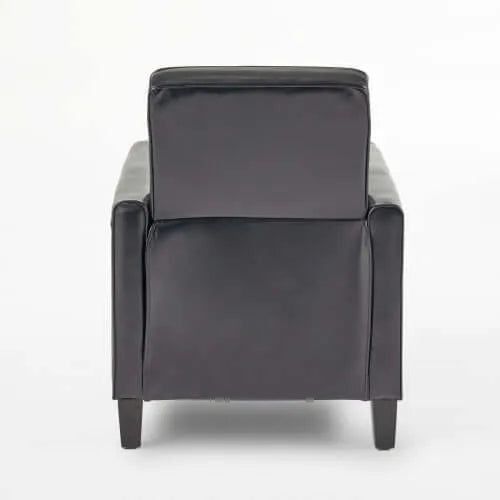 Black Faux Leather Push Back Chair – Elegant Accent for Modern Homes