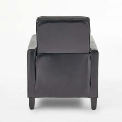 Black Faux Leather Push Back Chair – Elegant Accent for Modern Homes