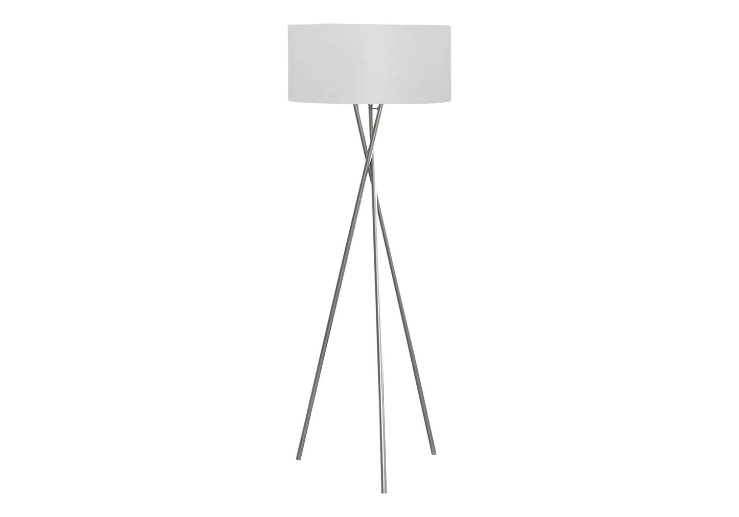 62" Nickel Floor Lamp with Grey Shade – Sleek, Modern & Bright