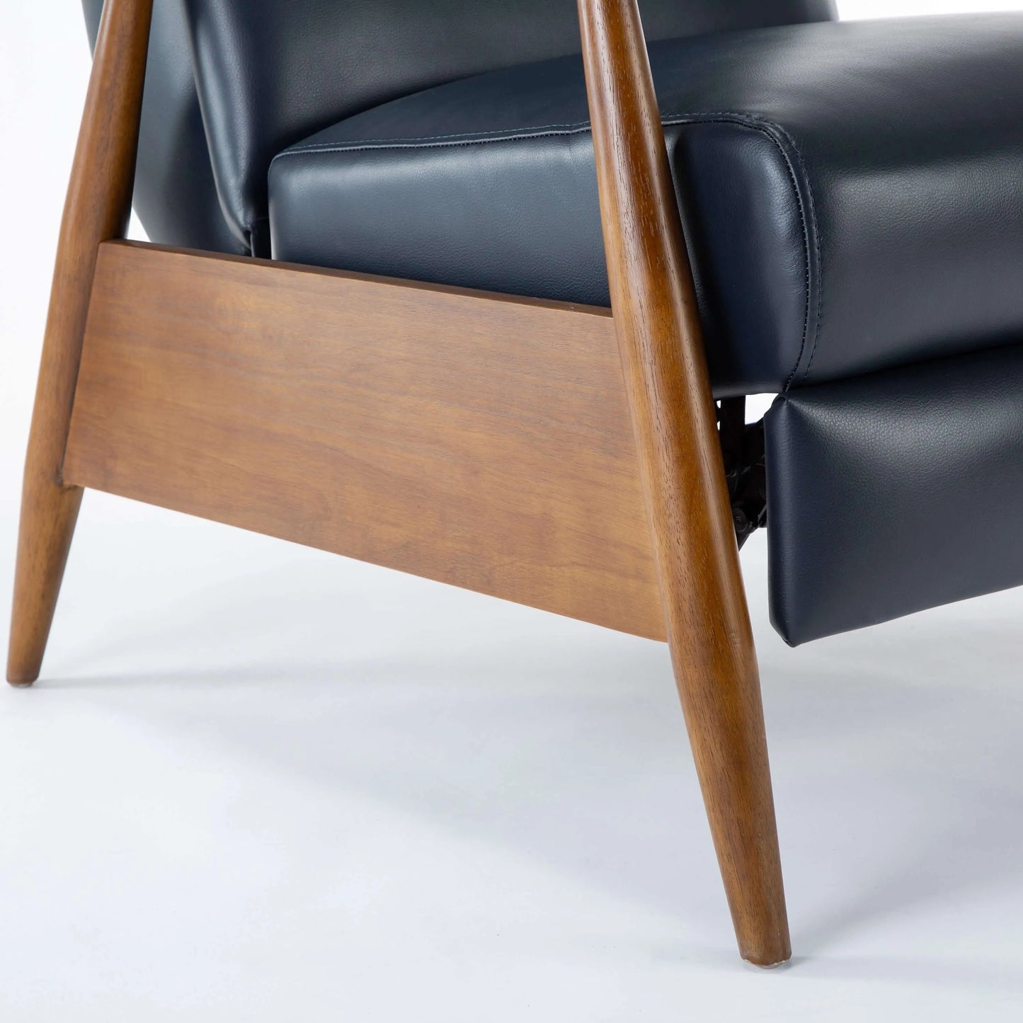 Solaris Wood Arm Push Back Recliner - Midnight Blue