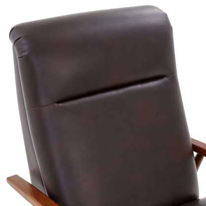 Solaris Wood Arm Push Back Recliner - Burnished Brown