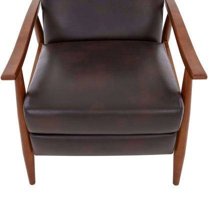 Solaris Wood Arm Push Back Recliner - Burnished Brown