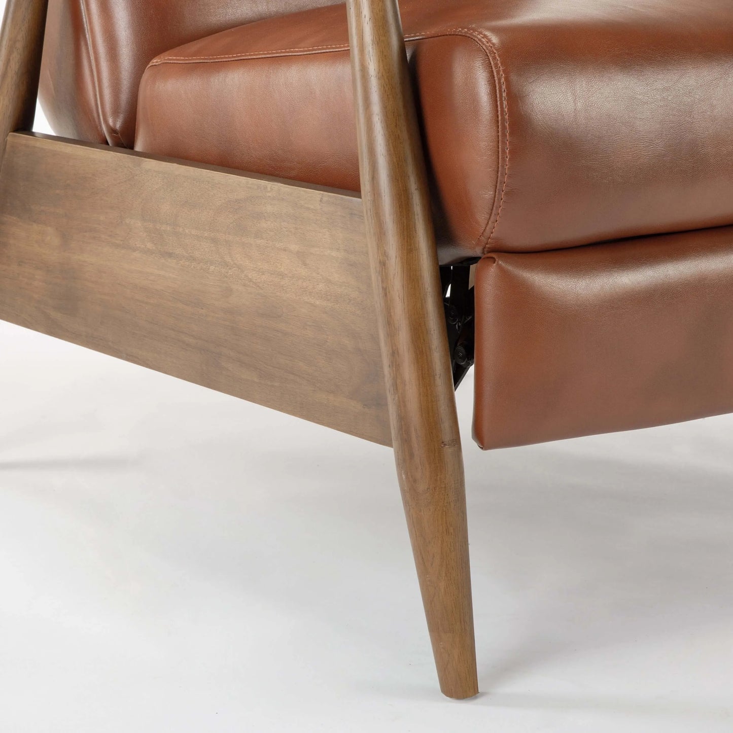 Solaris Wood Arm Push Back Recliner-Brown