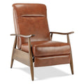 Solaris Wood Arm Push Back Recliner-Brown