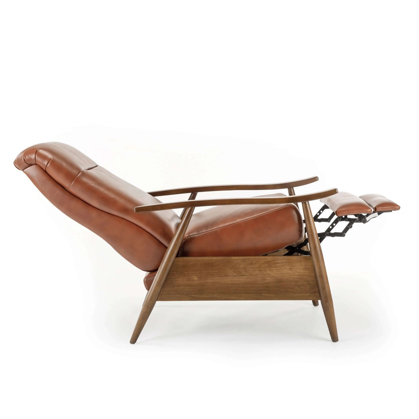 Solaris Wood Arm Push Back Recliner-Brown