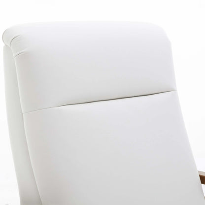 Solaris Wood Arm Push Back Recliner - Milky