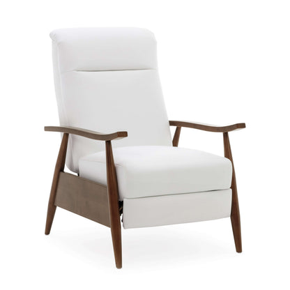 Solaris Wood Arm Push Back Recliner - Milky