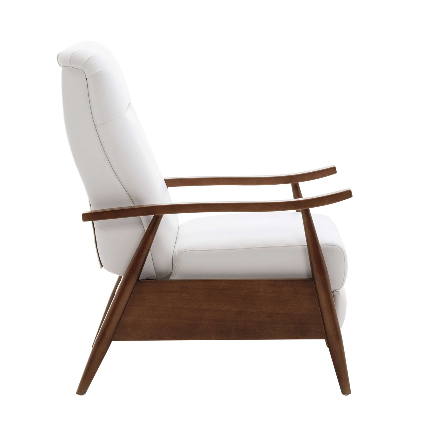 Solaris Wood Arm Push Back Recliner - Milky