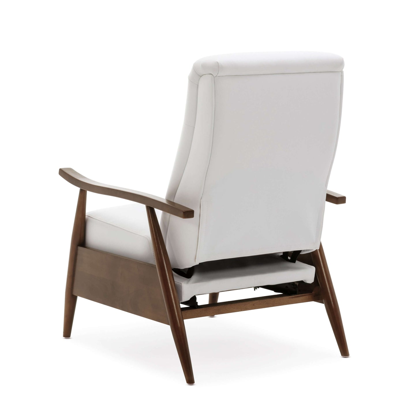 Solaris Wood Arm Push Back Recliner - Milky