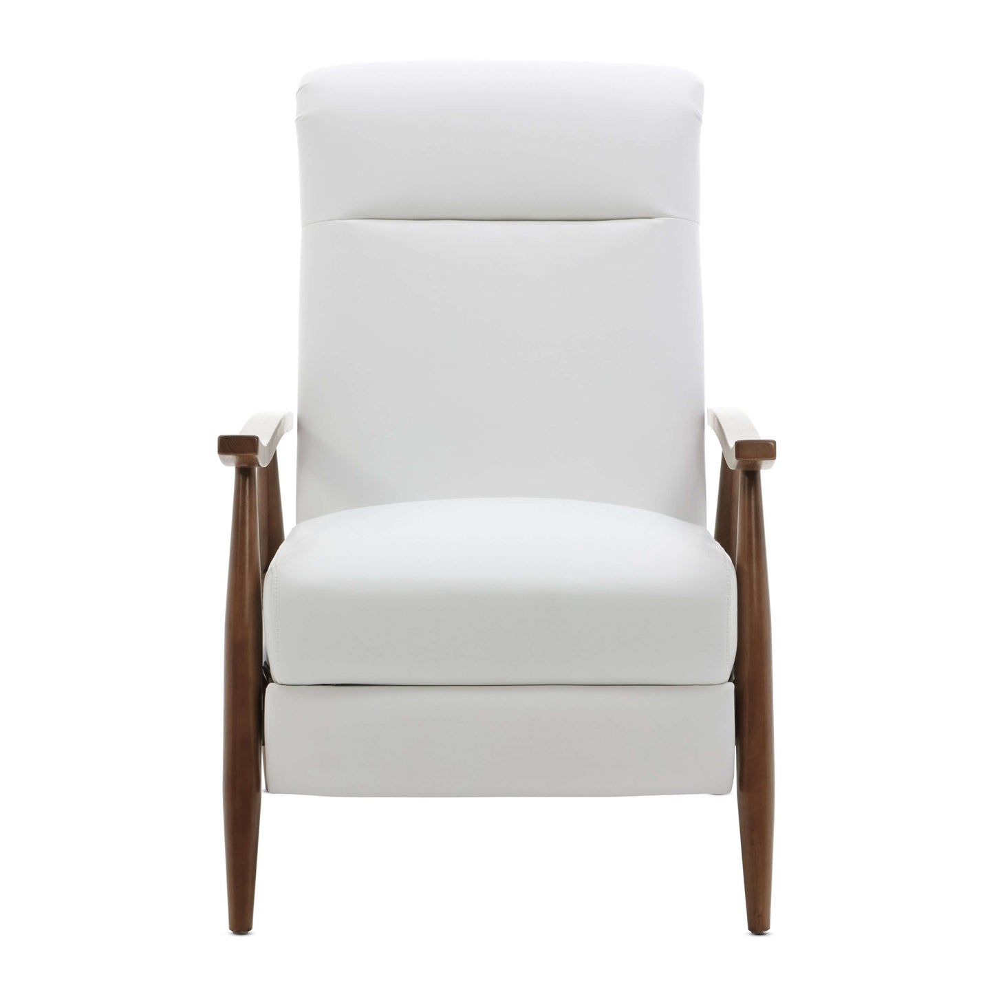 Solaris Wood Arm Push Back Recliner - Milky