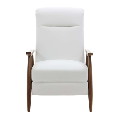 Solaris Wood Arm Push Back Recliner - Milky
