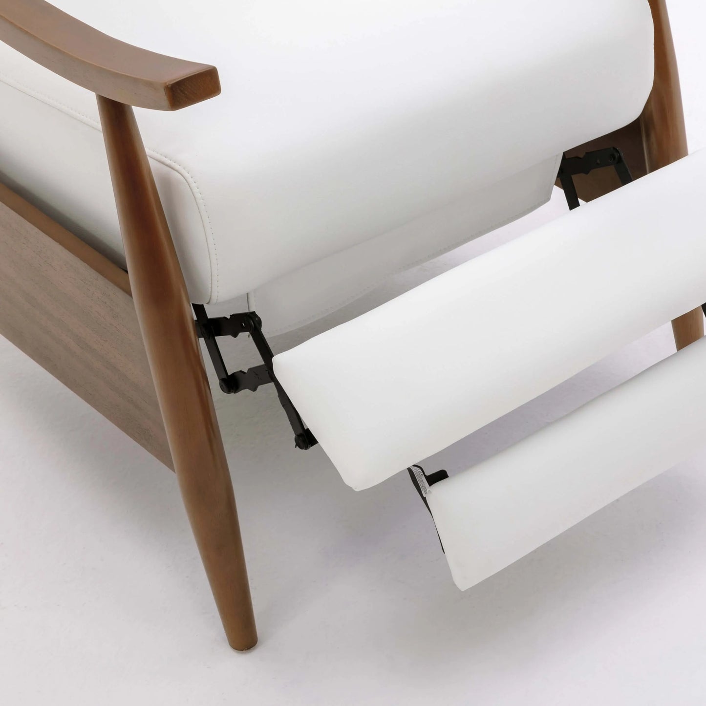 Solaris Wood Arm Push Back Recliner - Milky