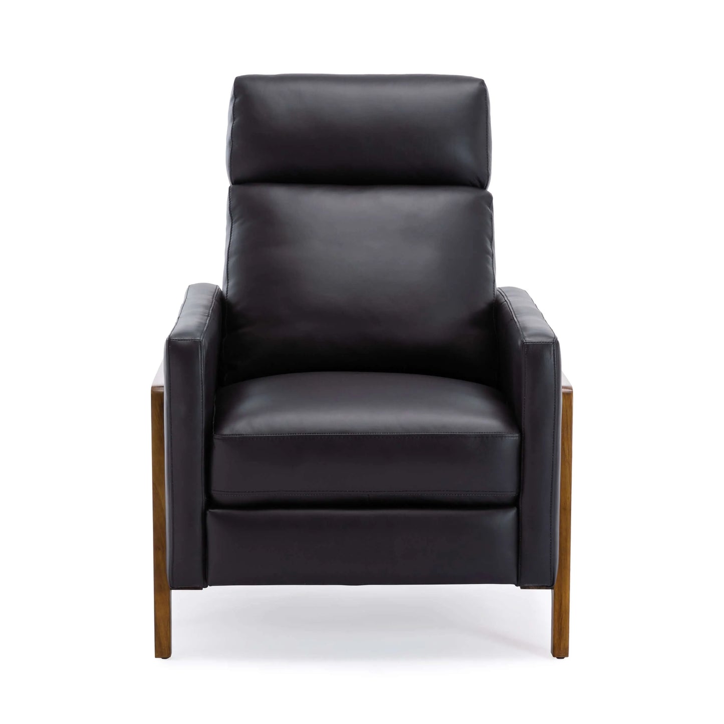 Reed Leather Push Back Recliner - Black