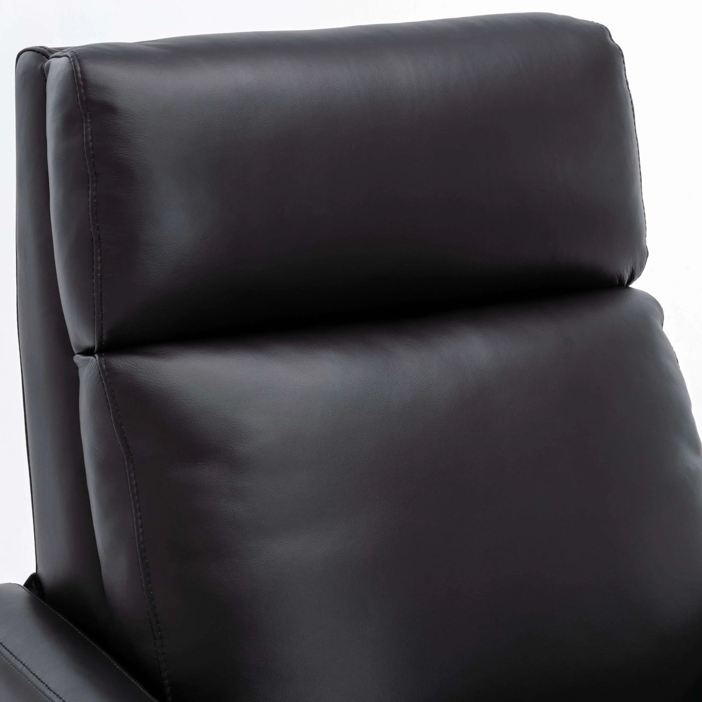Reed Leather Push Back Recliner - Black