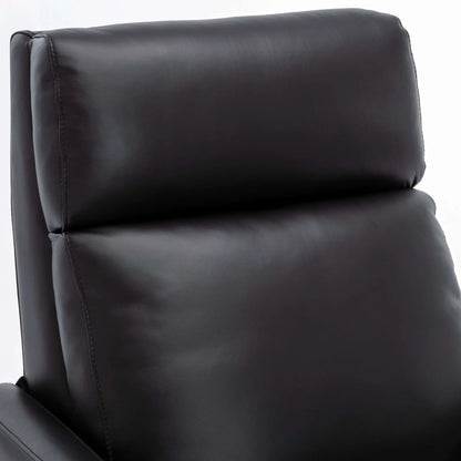 Reed Leather Push Back Recliner - Black