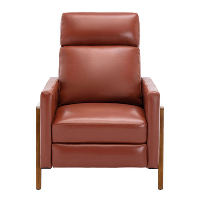 Reed Leather Push Back Recliner - Caramel