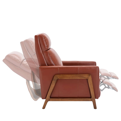 Reed Leather Push Back Recliner - Caramel