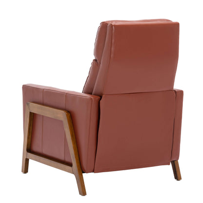 Reed Leather Push Back Recliner - Caramel