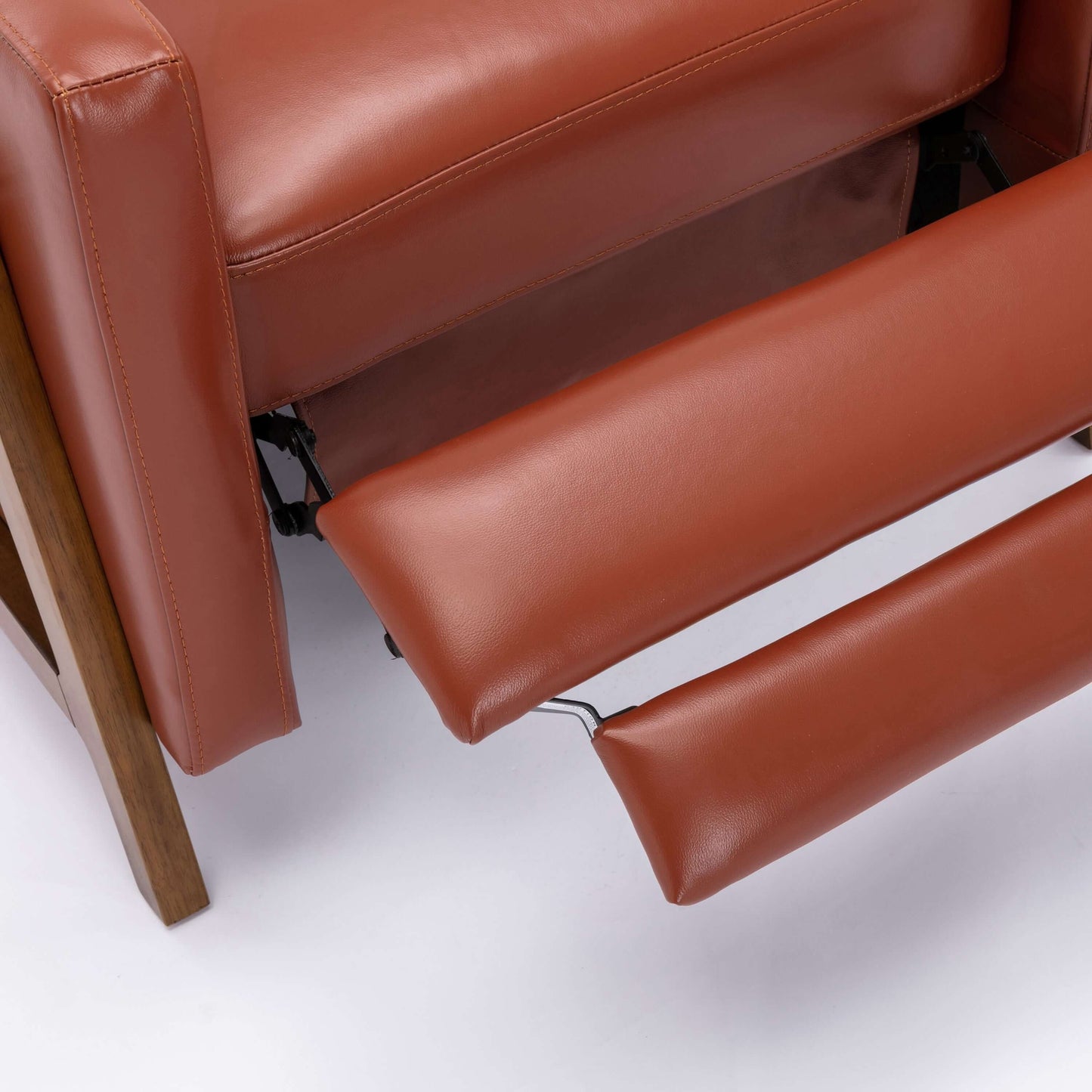 Reed Leather Push Back Recliner - Caramel