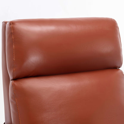 Reed Leather Push Back Recliner - Caramel