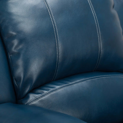 Clifton Leather Gel Glider Recliner - Navy Blue