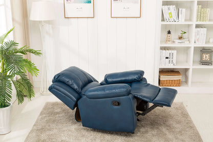 Clifton Leather Gel Glider Recliner - Navy Blue