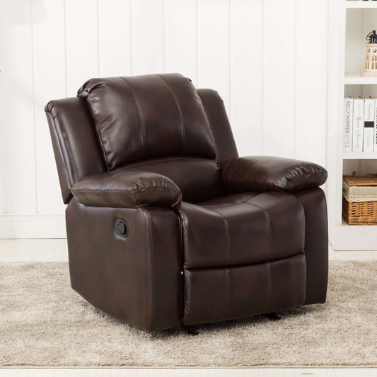 Clifton Leather Gel Glider Recliner - Burnished Brown