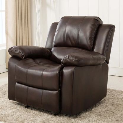 Clifton Leather Gel Glider Recliner - Burnished Brown