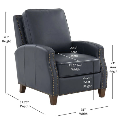 James Push Back Recliner - Midnight Blue