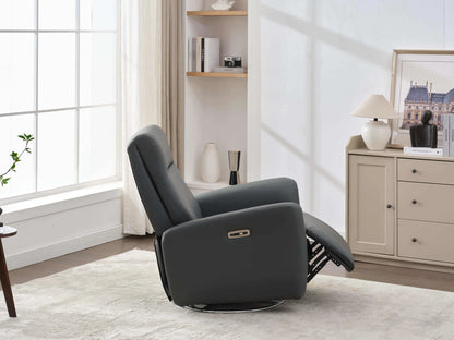 Power Swivel Glider Recliner-Dark Gray - Side view