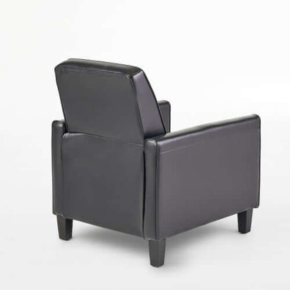Black Faux Leather Push Back Chair – Elegant Accent for Modern Homes