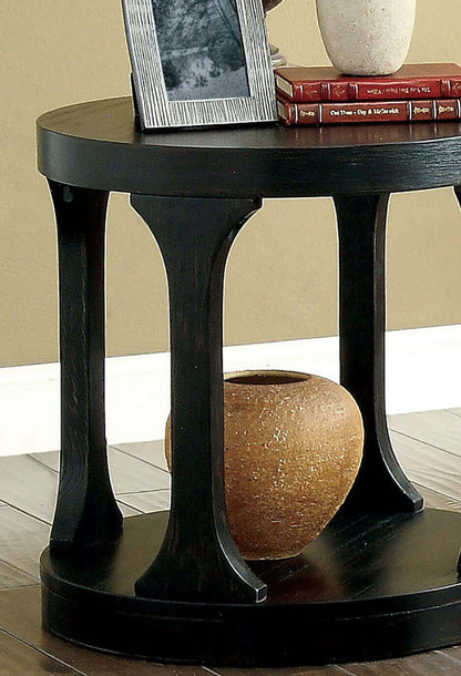 Antique Black Round End Table