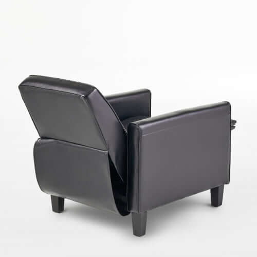 Black Faux Leather Push Back Chair – Elegant Accent for Modern Homes