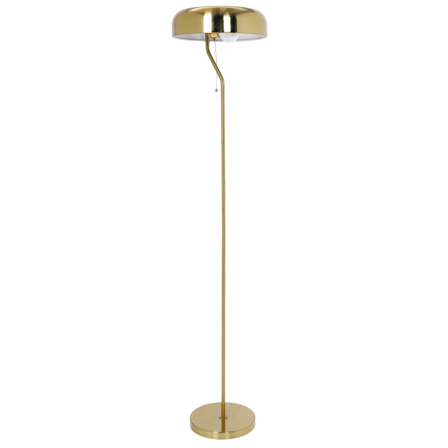 Gold floor lamp with a white background
