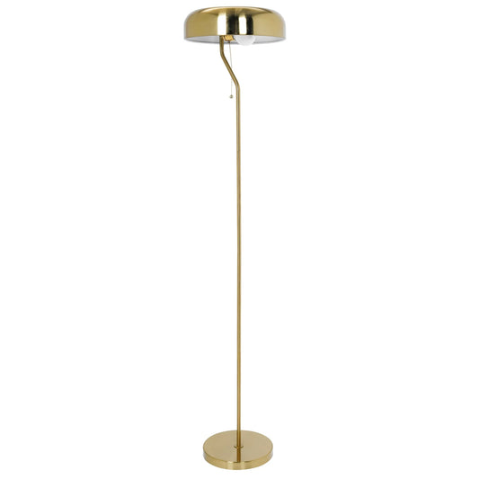 Gold floor lamp with a white background