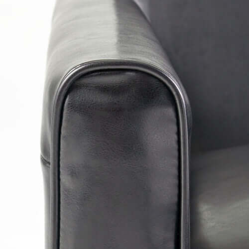 Black Faux Leather Push Back Chair – Elegant Accent for Modern Homes